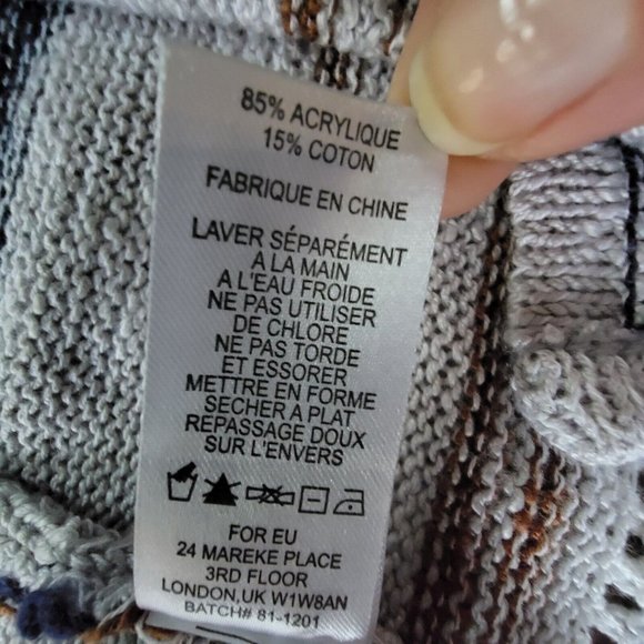 Anthropolgie Heany Striped Womens Cardigan XS Multi Fred And Sibel Striped Open - Picture 5 of 10